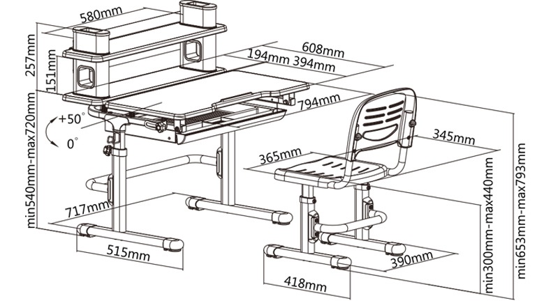 kích thước bàn học sinh c401