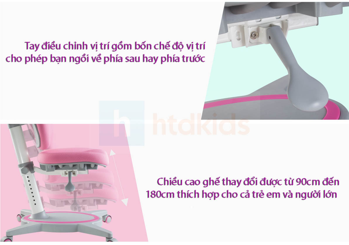 Ghế ngồi học cho thiếu niên điều chỉnh được độ cao 